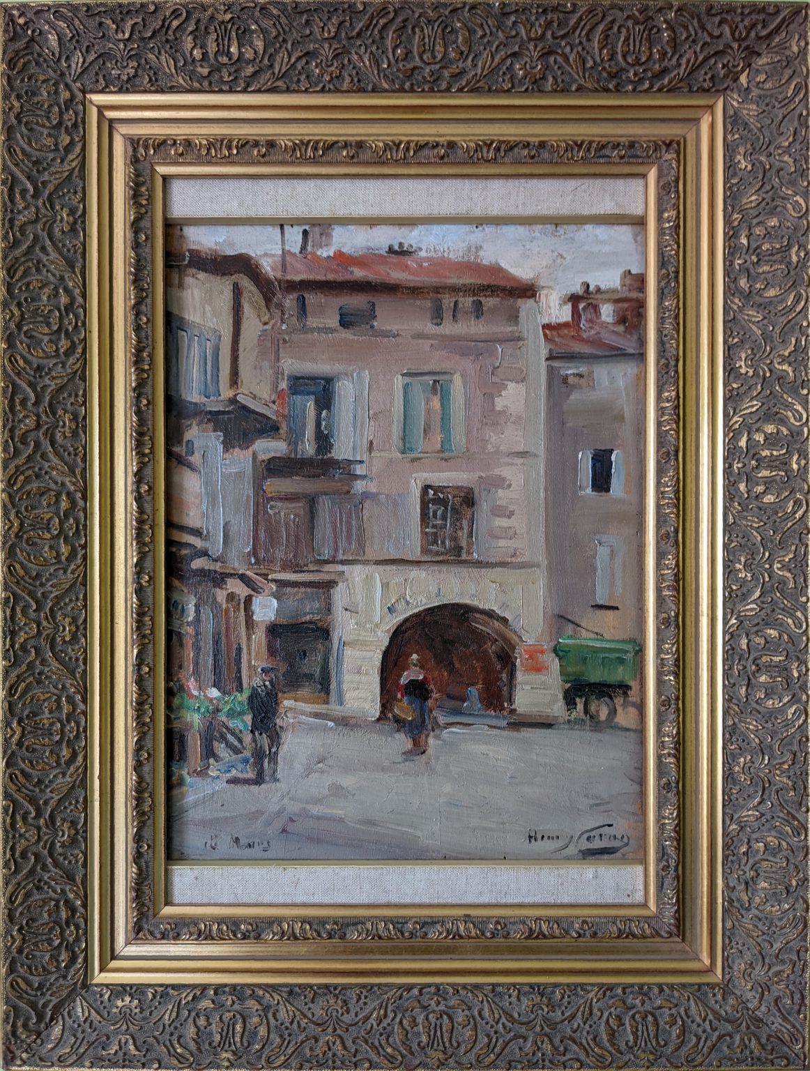 Henry Caron - Rue animée, arche