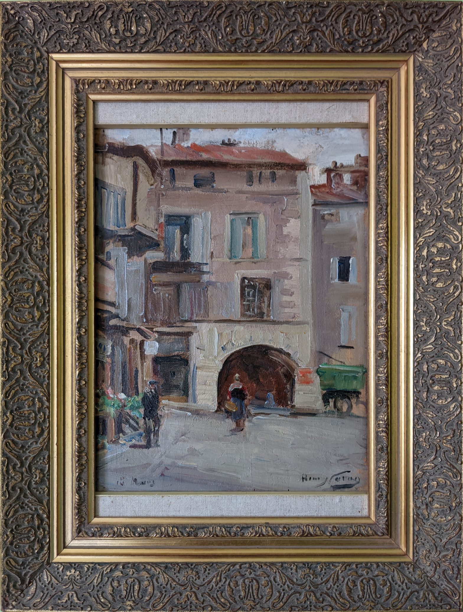 Henry Caron - Rue animée, arche