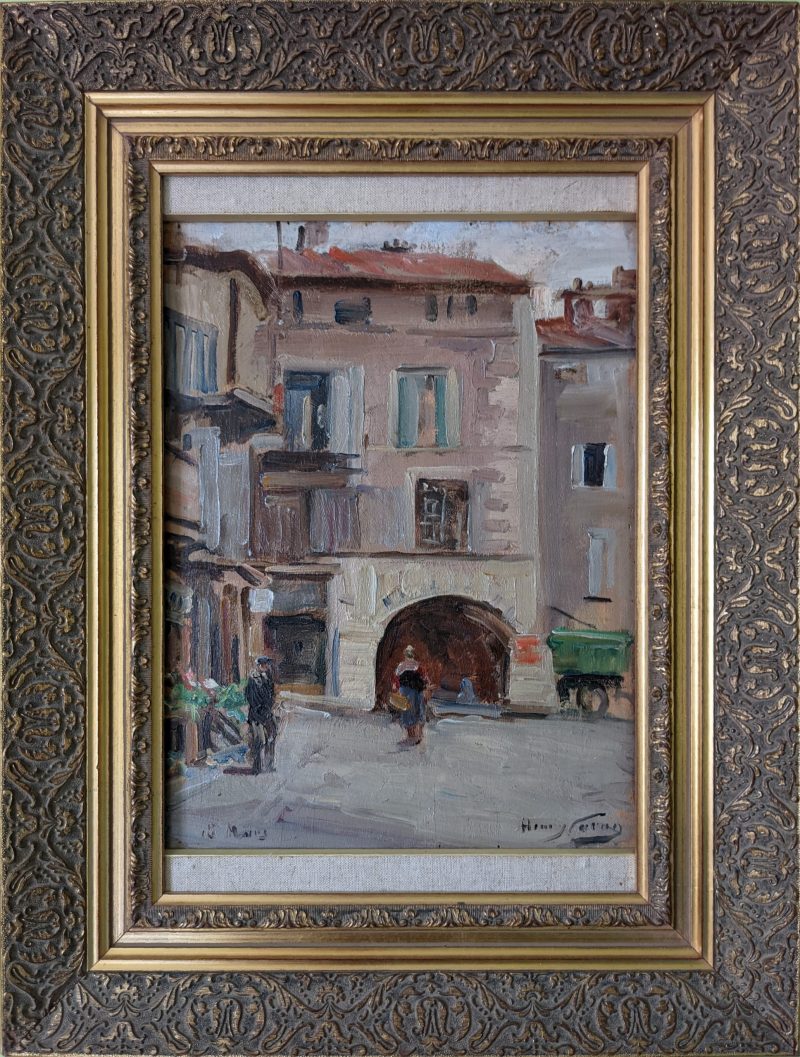 Henry Caron - Rue animée, arche
