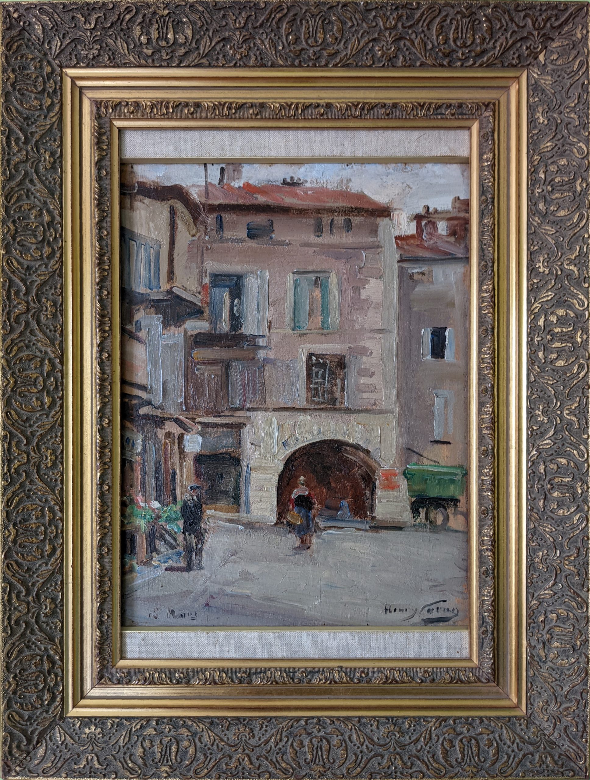 Henry Caron - Rue animée, arche